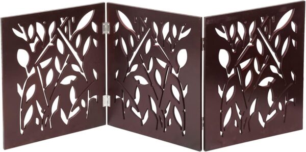 Wood Pet Gate Tri Fold Panel Dog Fence